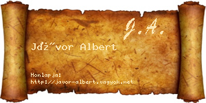 Jávor Albert névjegykártya